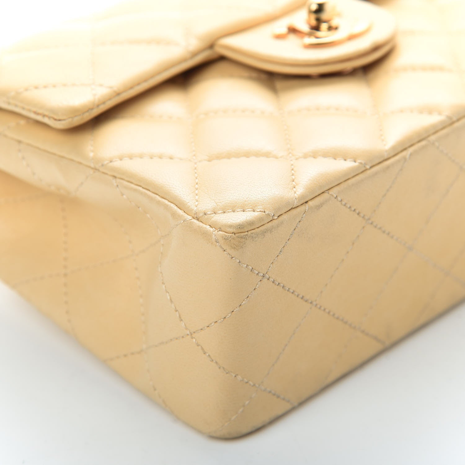 Chanel Lambskin Quilted Mini Square Flap Beige 10 of 16