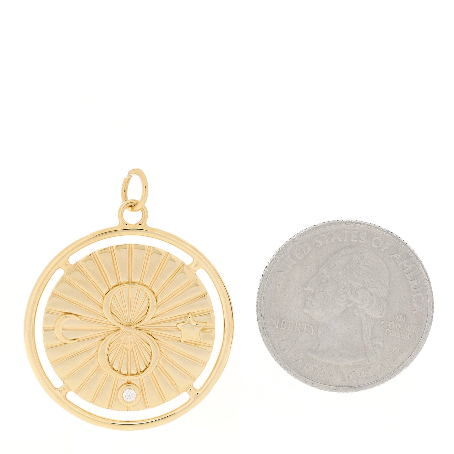 18K Yellow Gold Large Karma Medallion Pendant