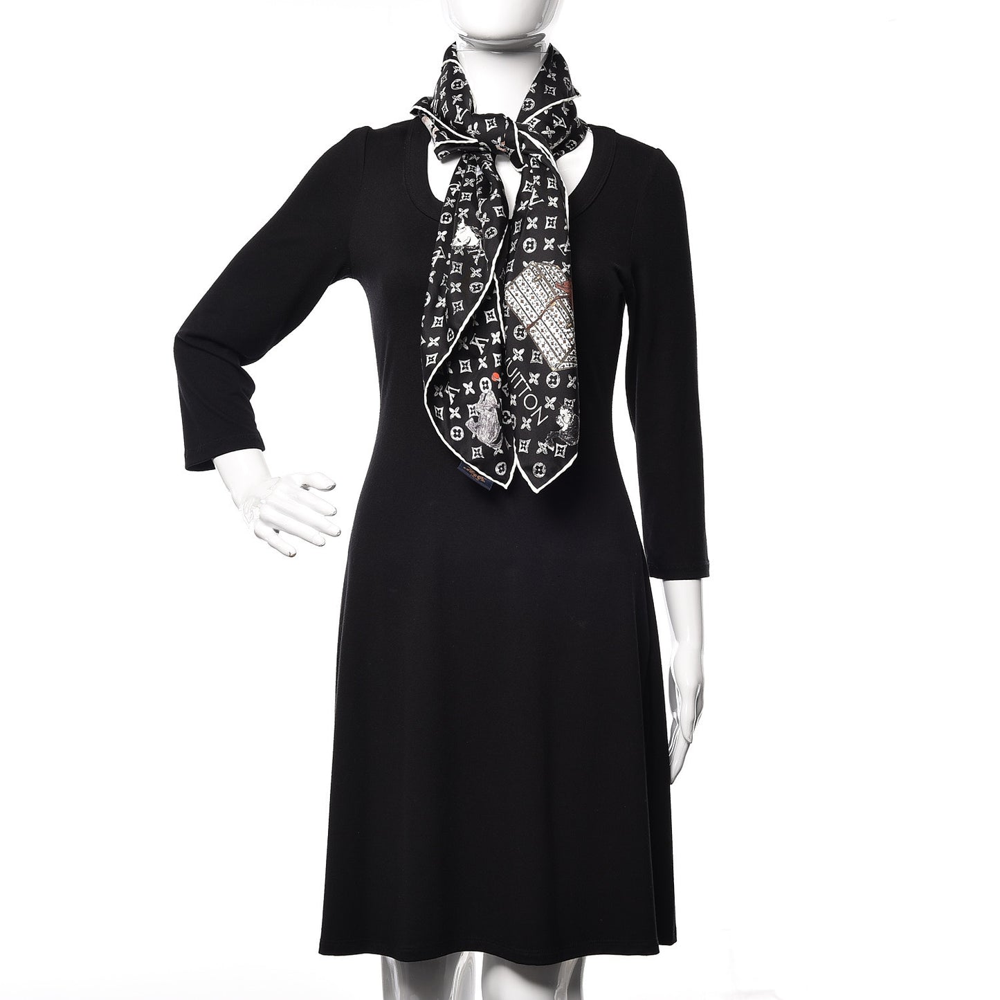 Silk Catogram Classic Square Scarf Black
