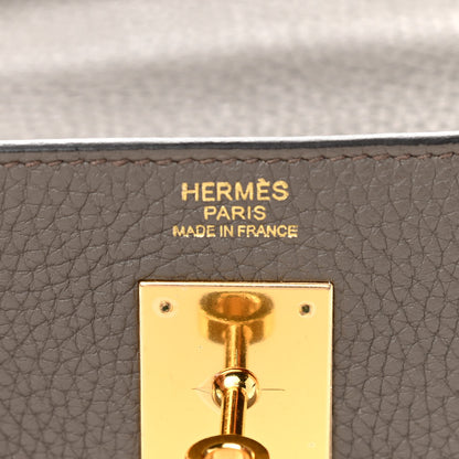 Hermes Taurillon Clemence Kelly Retourne 32 Etain 5 of 9