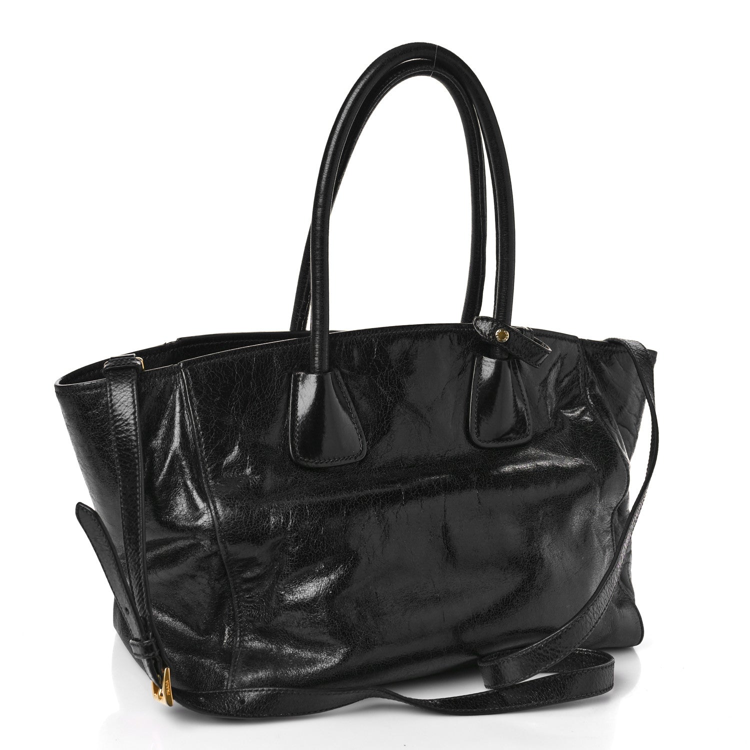 Prada Vitello Shine Tote Black 3 of 9