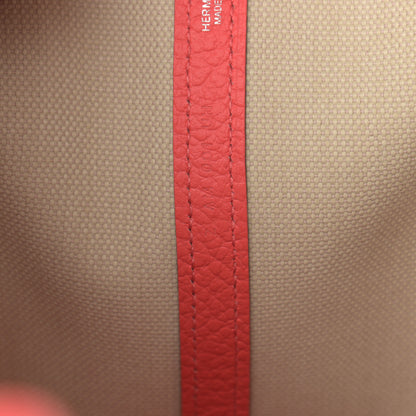 Hermes Toile Militaire Vache Country Garden Party 30 TPM Tote Beton Rose Texas 7 of 11