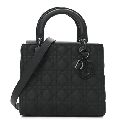 Christian Dior Ultra Matte Calfskin Cannage Medium Lady Dior Black 1 of 10