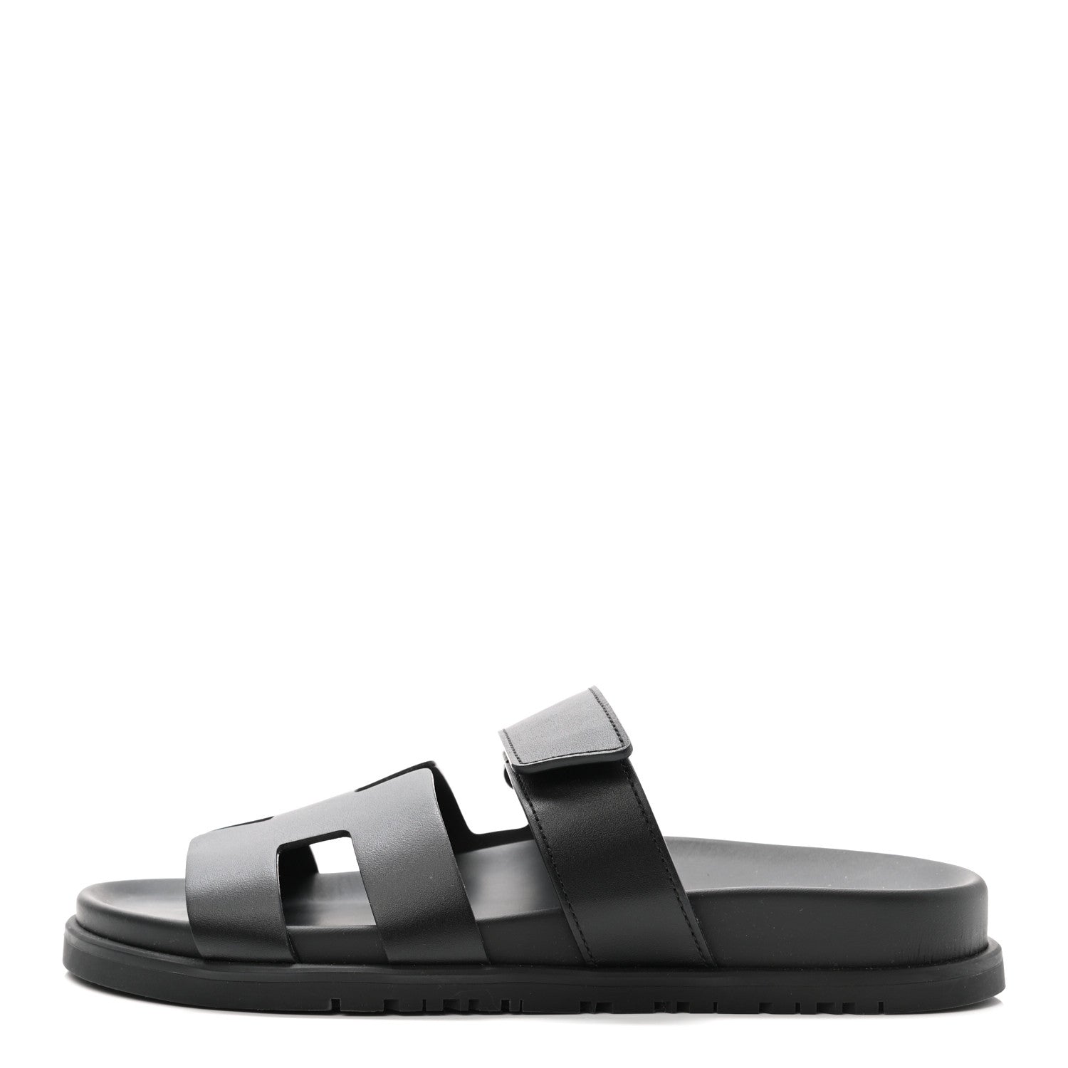 Hermes Calfskin Womens Chypre Sandals 36 Black 1 of 9