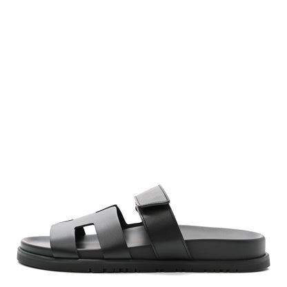 Hermes Calfskin Womens Chypre Sandals 36 Black 1 of 9