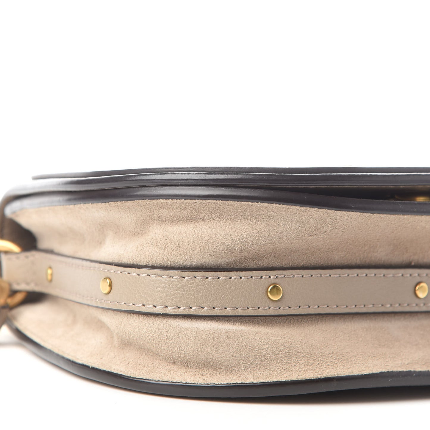 Calfskin Suede Small Nile Bracelet Bag Motty Grey