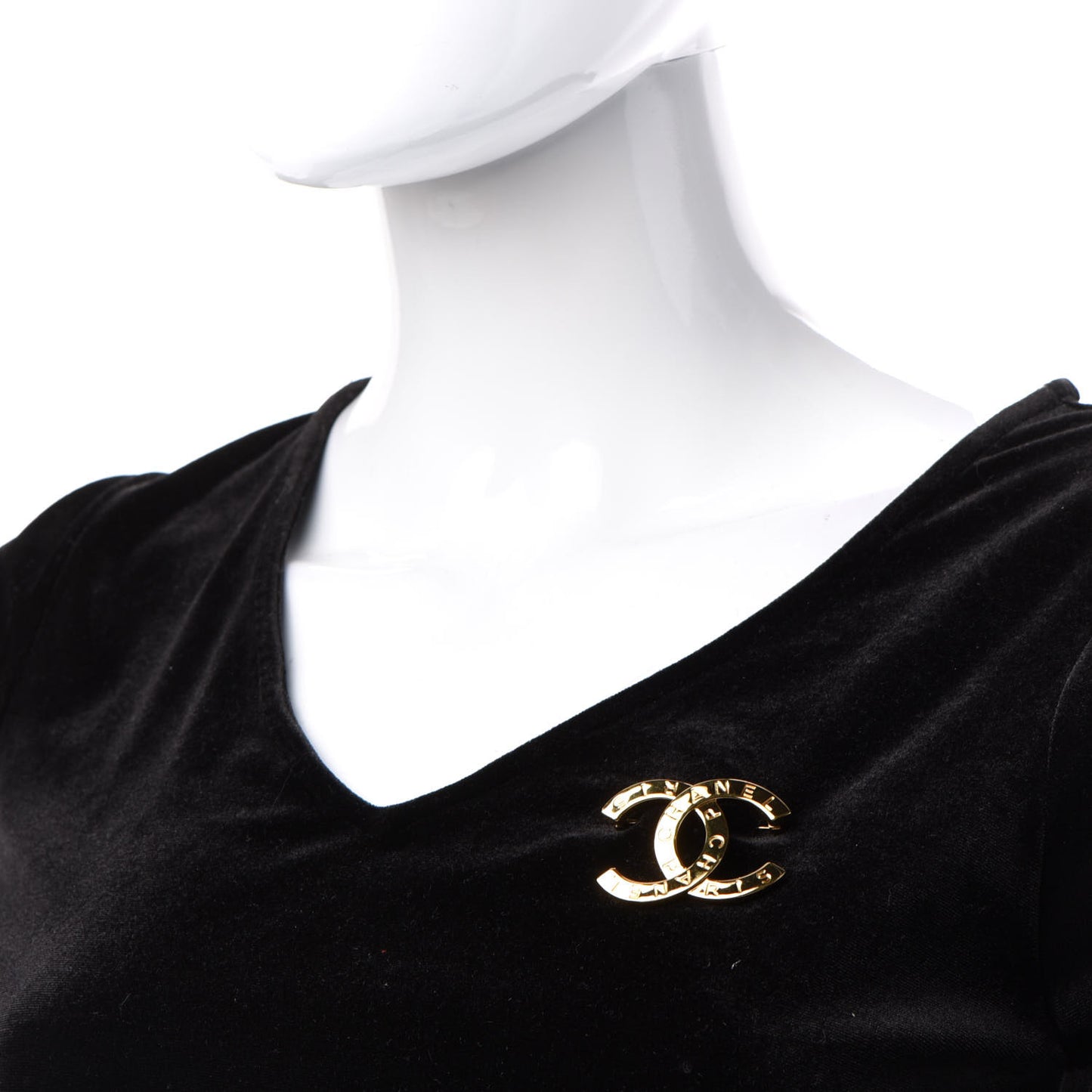 Metal Paris Button CC Large Brooch Gold