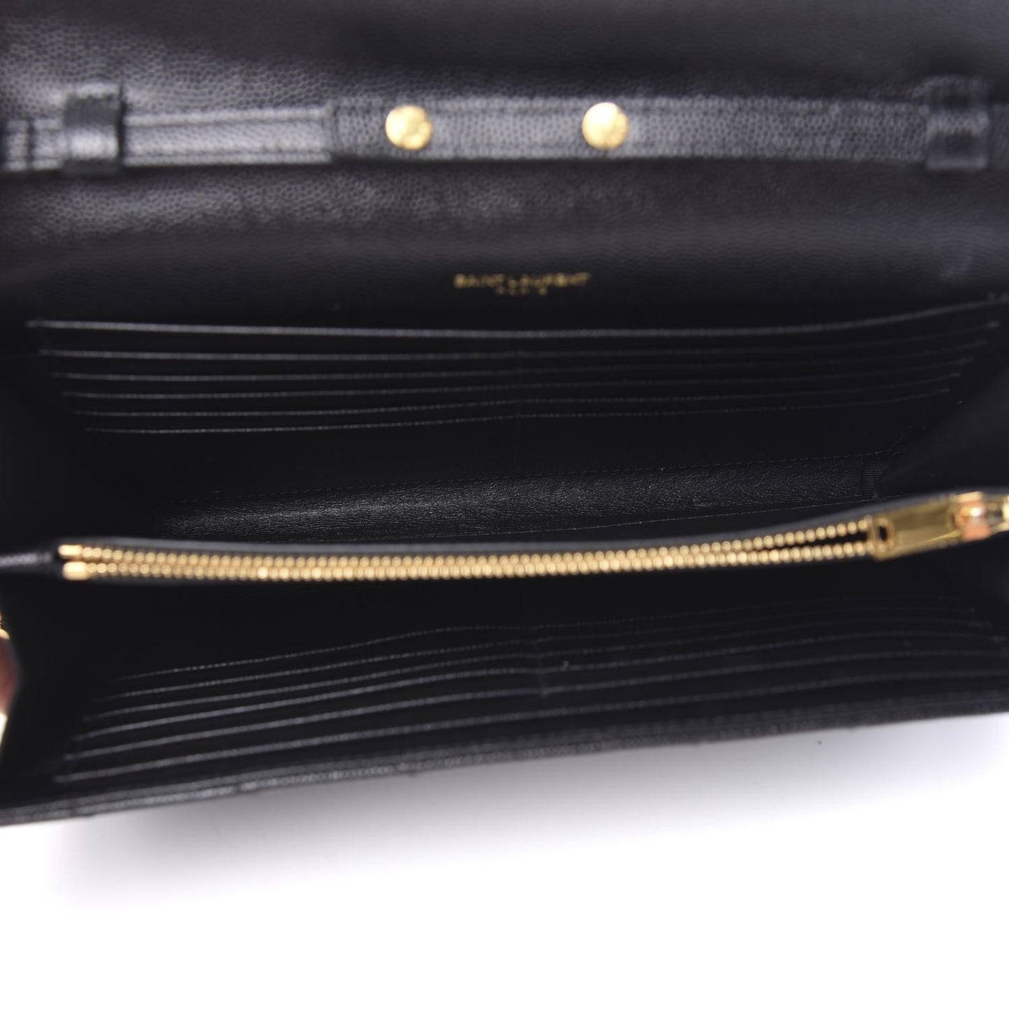 Grain De Poudre Matelasse Chevron Monogram Chain Wallet Black