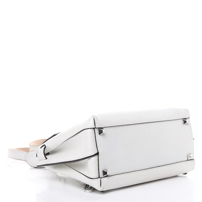 MCM Grained Calfskin Medium Milla Convertible Backpack White Flake 4 of 13