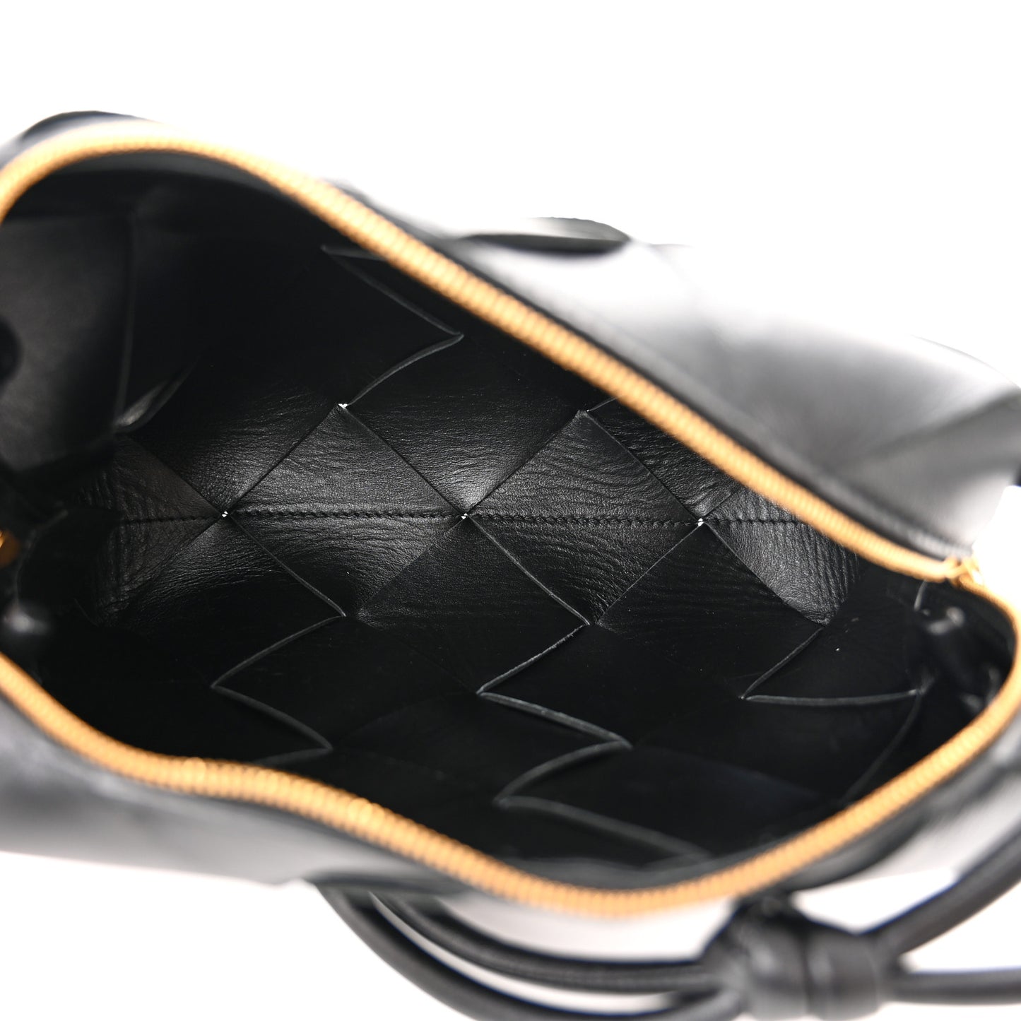 Lambskin Maxi Intrecciato Small Cassette Camera Bag Black