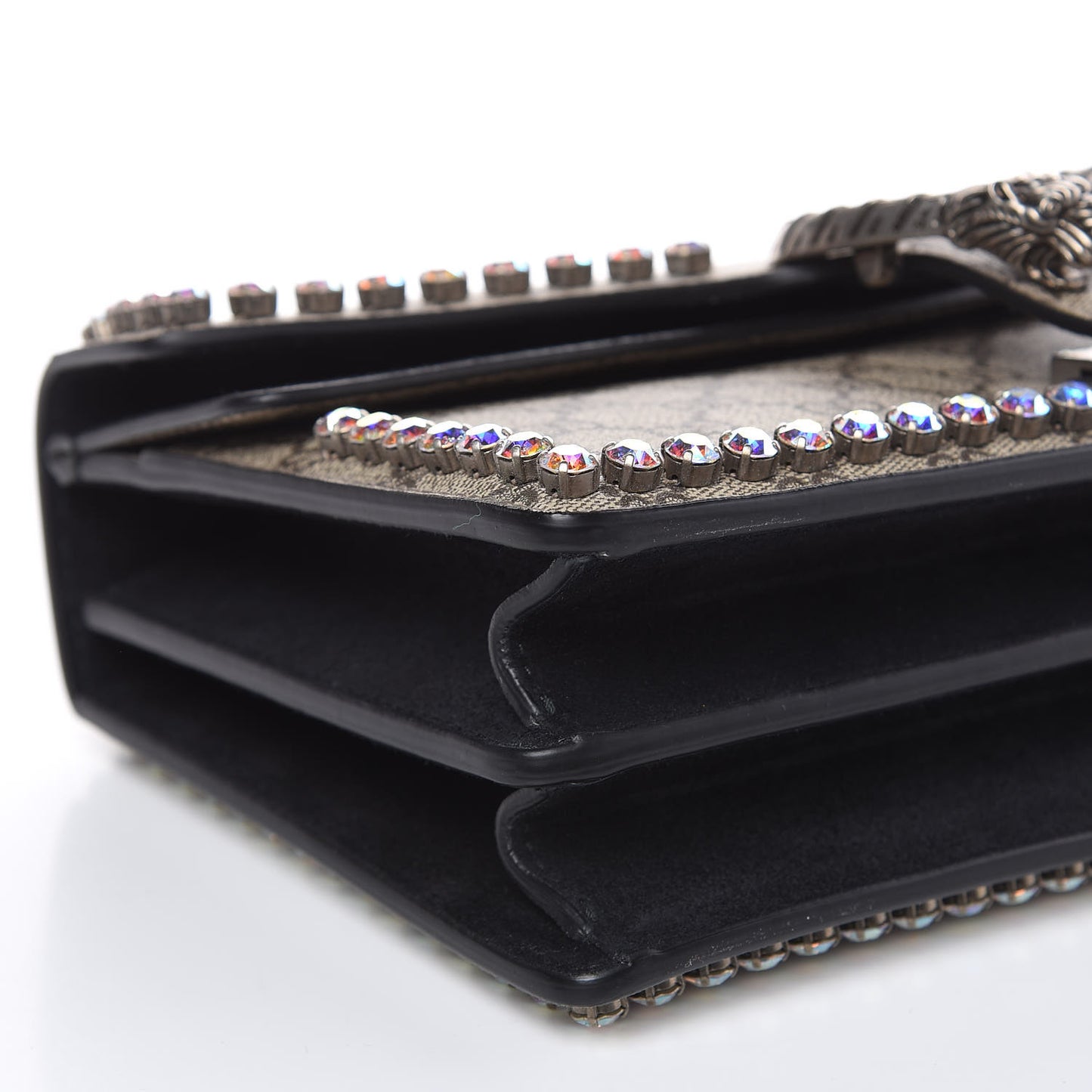 GG Supreme Monogram Crystal Small Dionysus Shoulder Bag Black