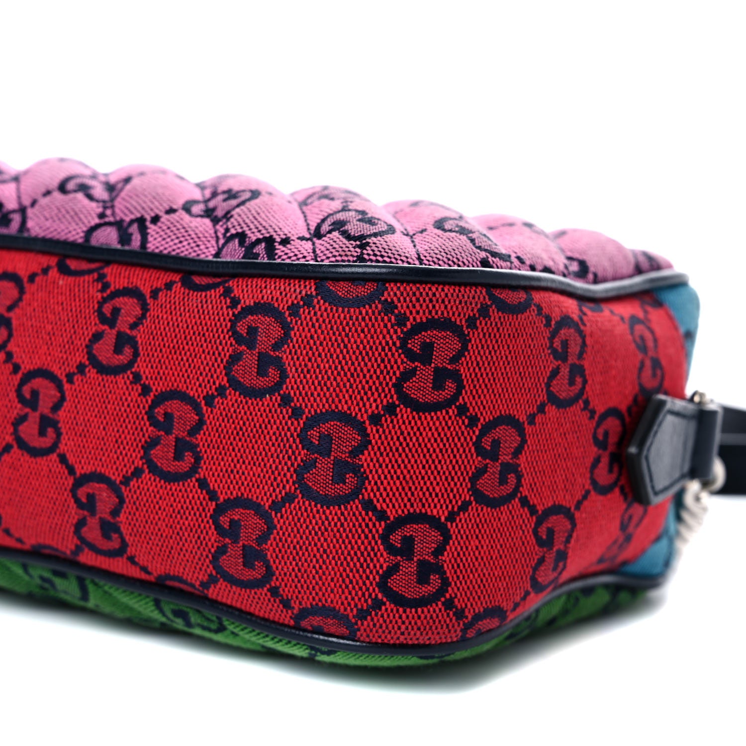 Gucci Monogram Multicolor Matelasse Diagonal Small GG Marmont Chain Shoulder Bag Pink Blue Green Red Light Blue 10 of 12