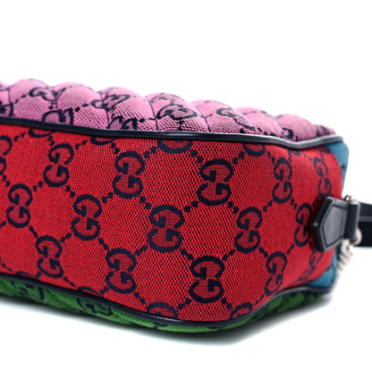 Gucci Monogram Multicolor Matelasse Diagonal Small GG Marmont Chain Shoulder Bag Pink Blue Green Red Light Blue 10 of 12