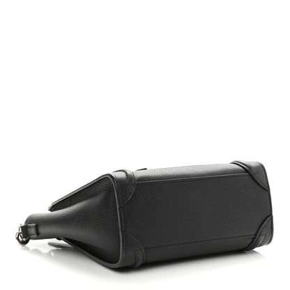 Celine Drummed Calfskin Nano Luggage Black 4 of 13