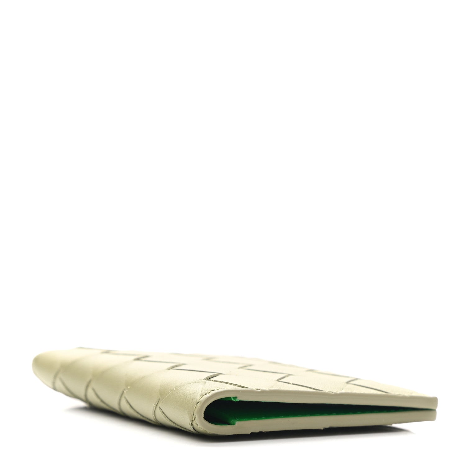 Bottega Veneta Calfskin Intrecciato Flap Card Case Travertine Parakeet 4 of 7