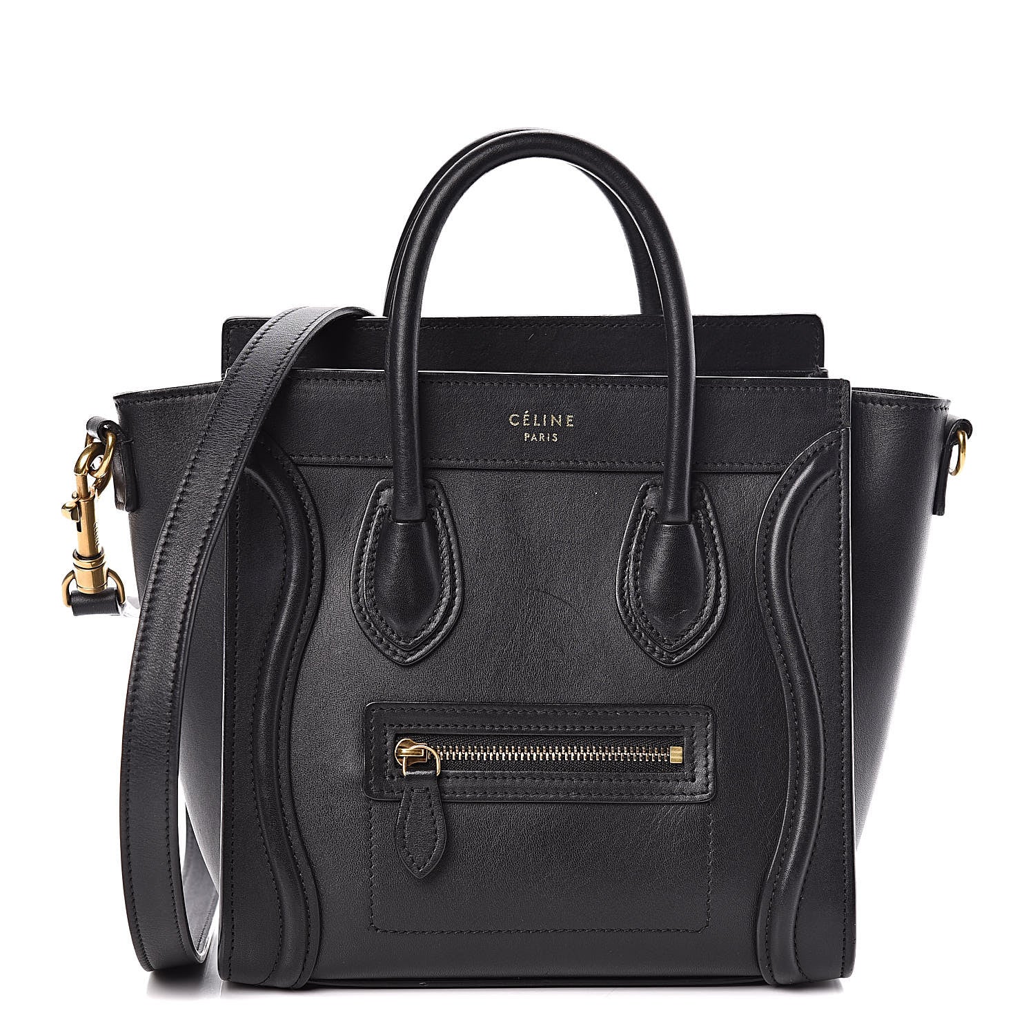 Celine Smooth Calfskin Nano Luggage Black 1 of 12