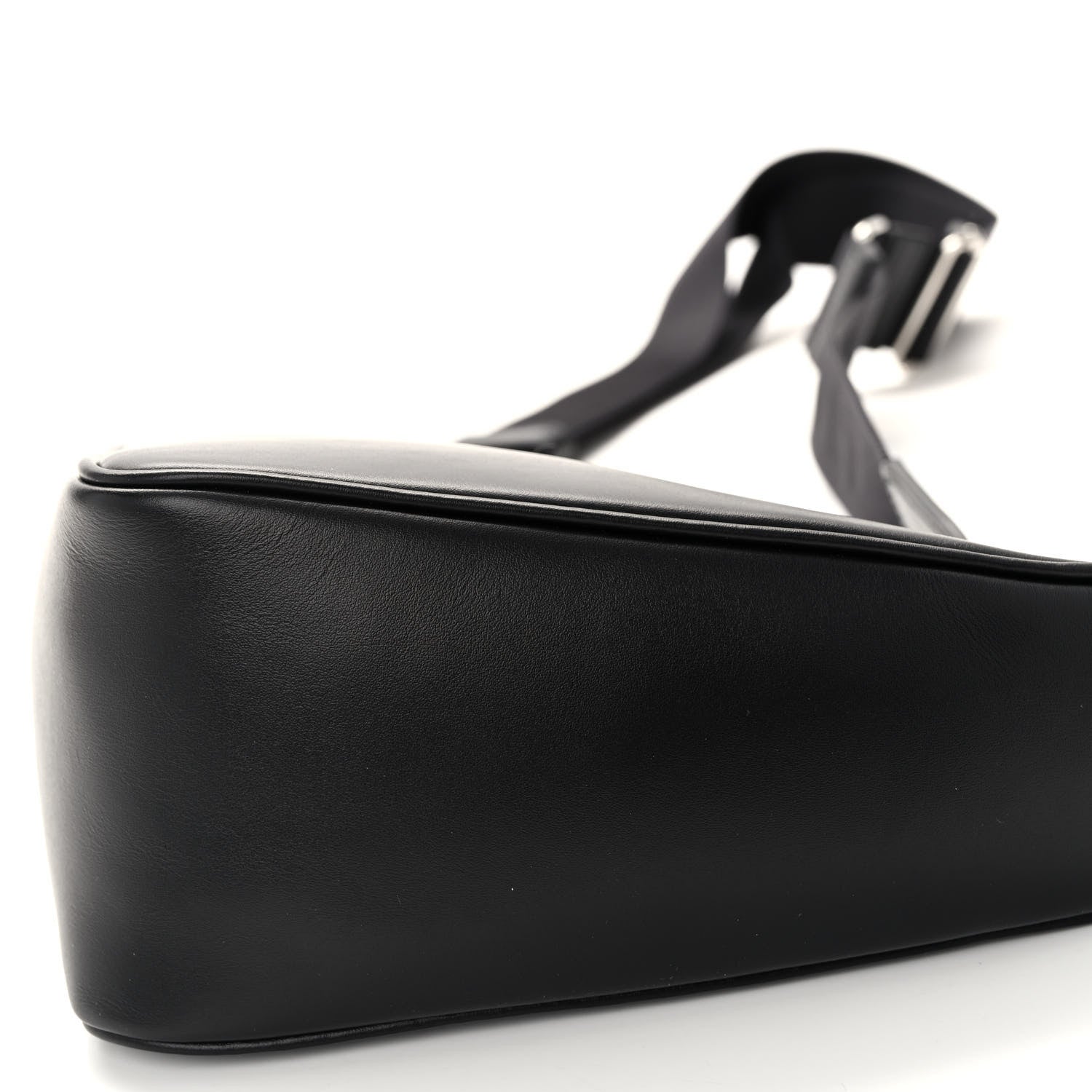 Prada Softy Calfskin Triangle Shoulder Bag Black 9 of 9