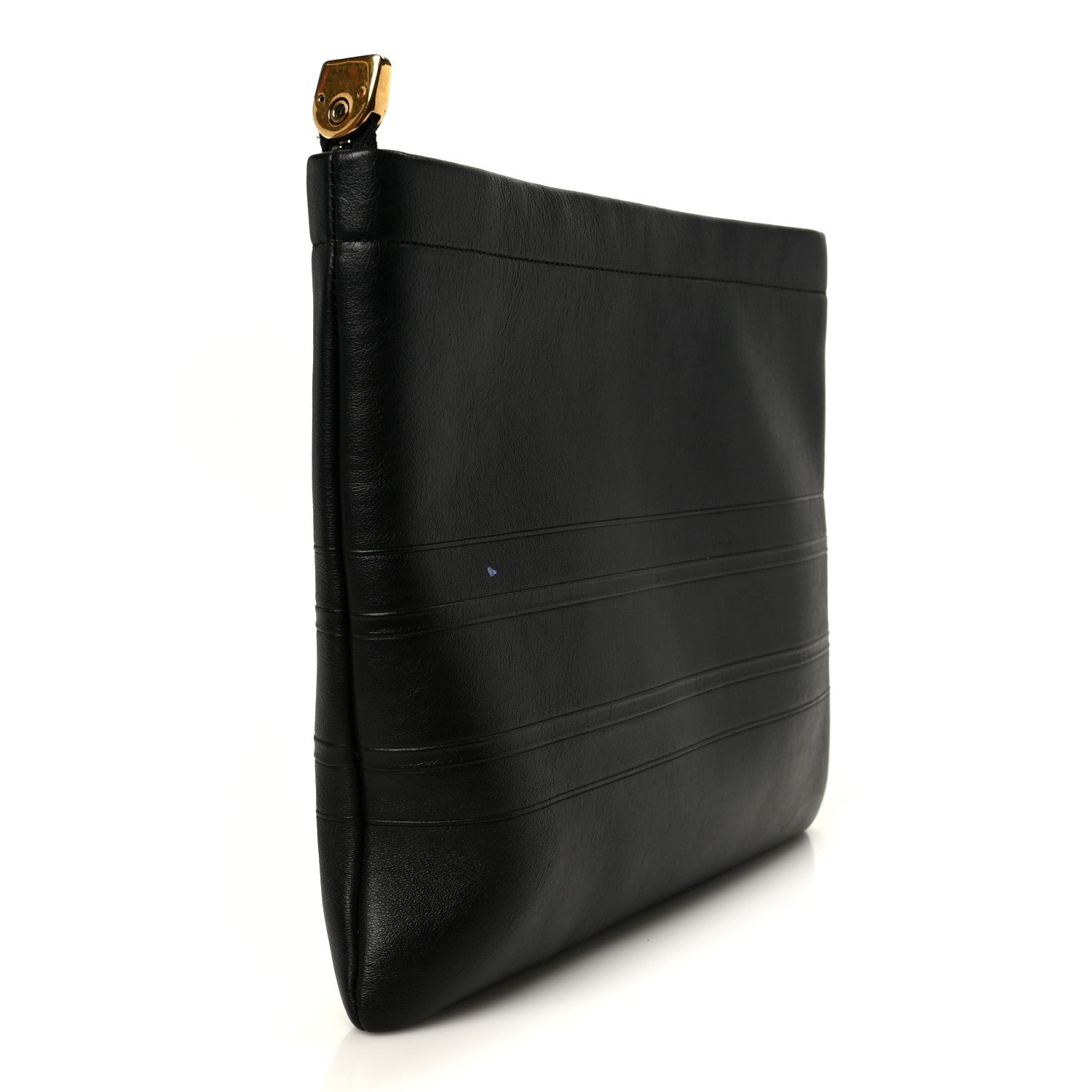 Christian Dior Calfskin Medium Diordouble Zip Pouch Black 3 of 9