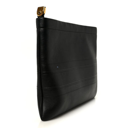Christian Dior Calfskin Medium Diordouble Zip Pouch Black 3 of 9