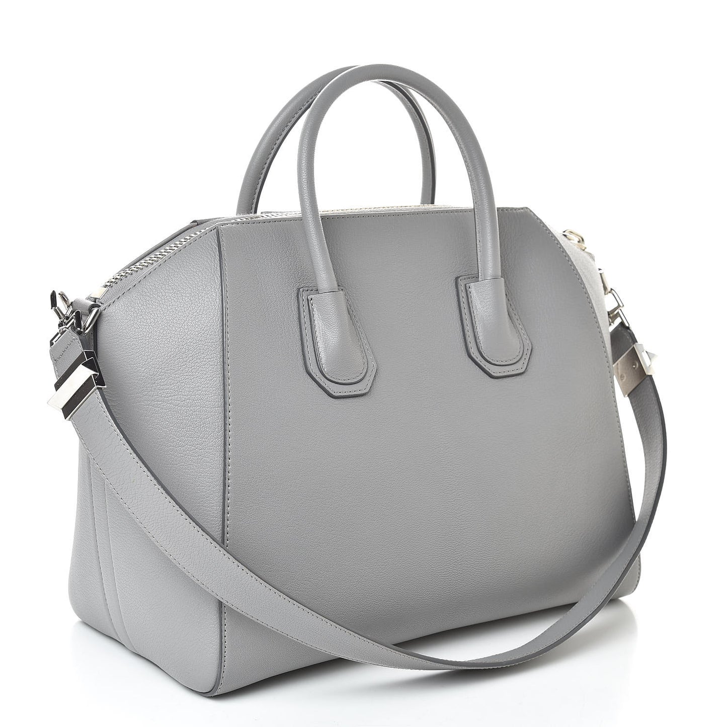Sugar Goatskin Medium Antigona Pearl Grey