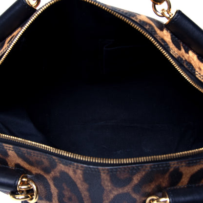 Dolce & Gabbana Dauphine Leopard Print Miss Sicily Boston Satchel 4 of 4