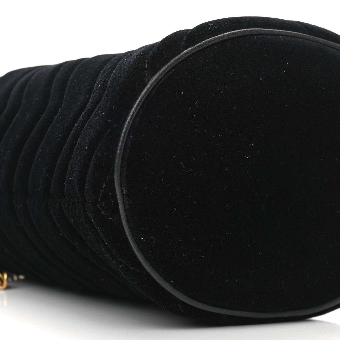 Velvet Matelasse Mini GG Marmont 2.0 Bucket Bag Black
