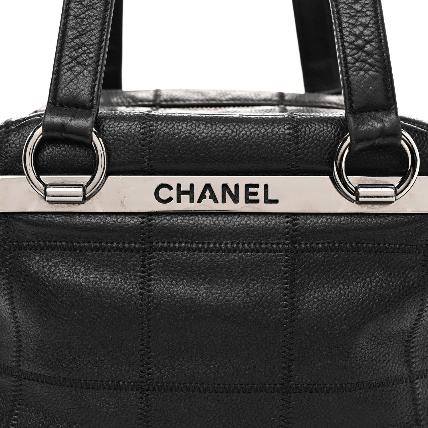 Chanel Caviar Square Stitched Bowler Black 8 of 10