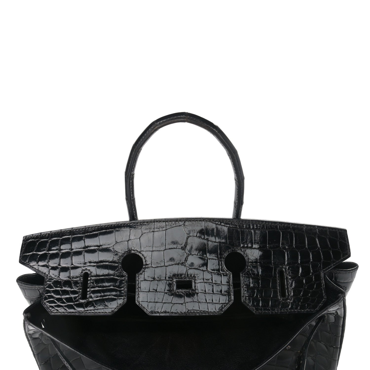 Hermes Shiny Niloticus Crocodile Birkin 35 Black 16 of 37