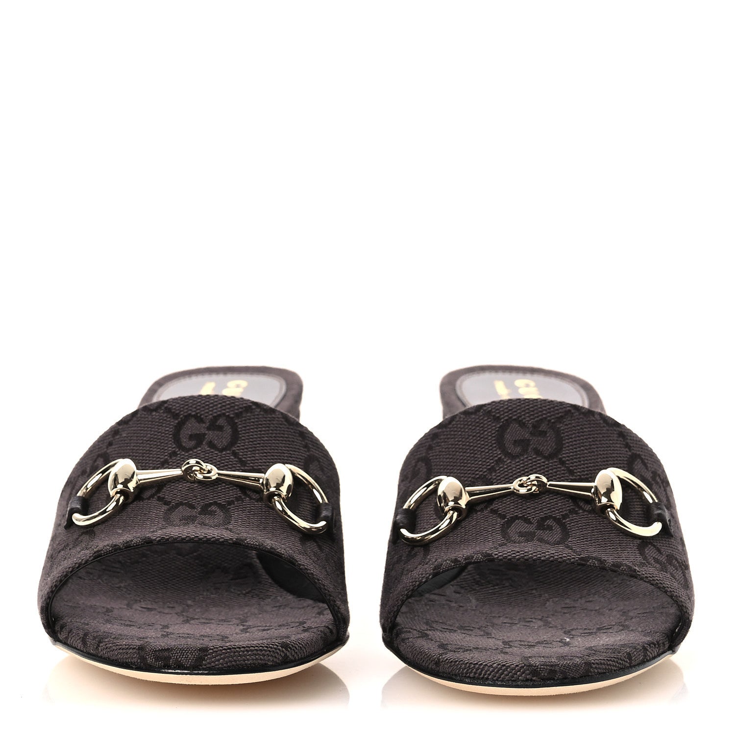 Gucci GG Monogram Horsebit Slide Sandals 36 Dark Brown 3 of 11