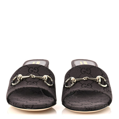 Gucci GG Monogram Horsebit Slide Sandals 36 Dark Brown 3 of 11