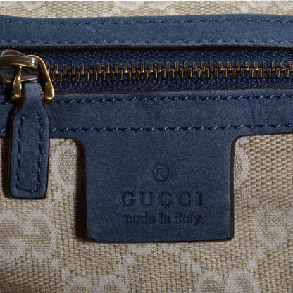 Gucci Nubuck Large Soft Stirrup Shoulder Bag Navy 7 of 7