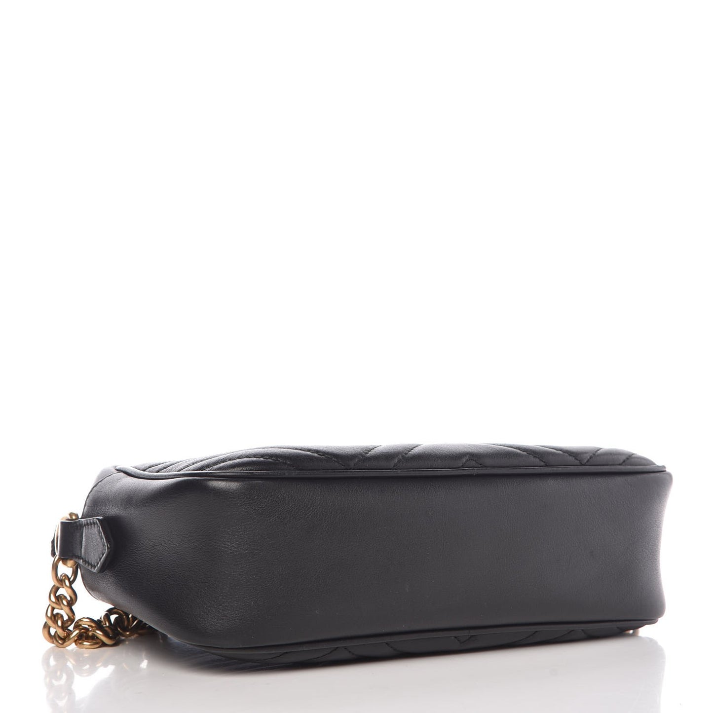 Calfskin Matelasse Small GG Marmont Chain Shoulder Bag Black