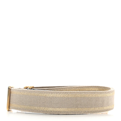 Christian Dior Canvas Embroidered Shoulder Strap Beige Gold 2 of 5