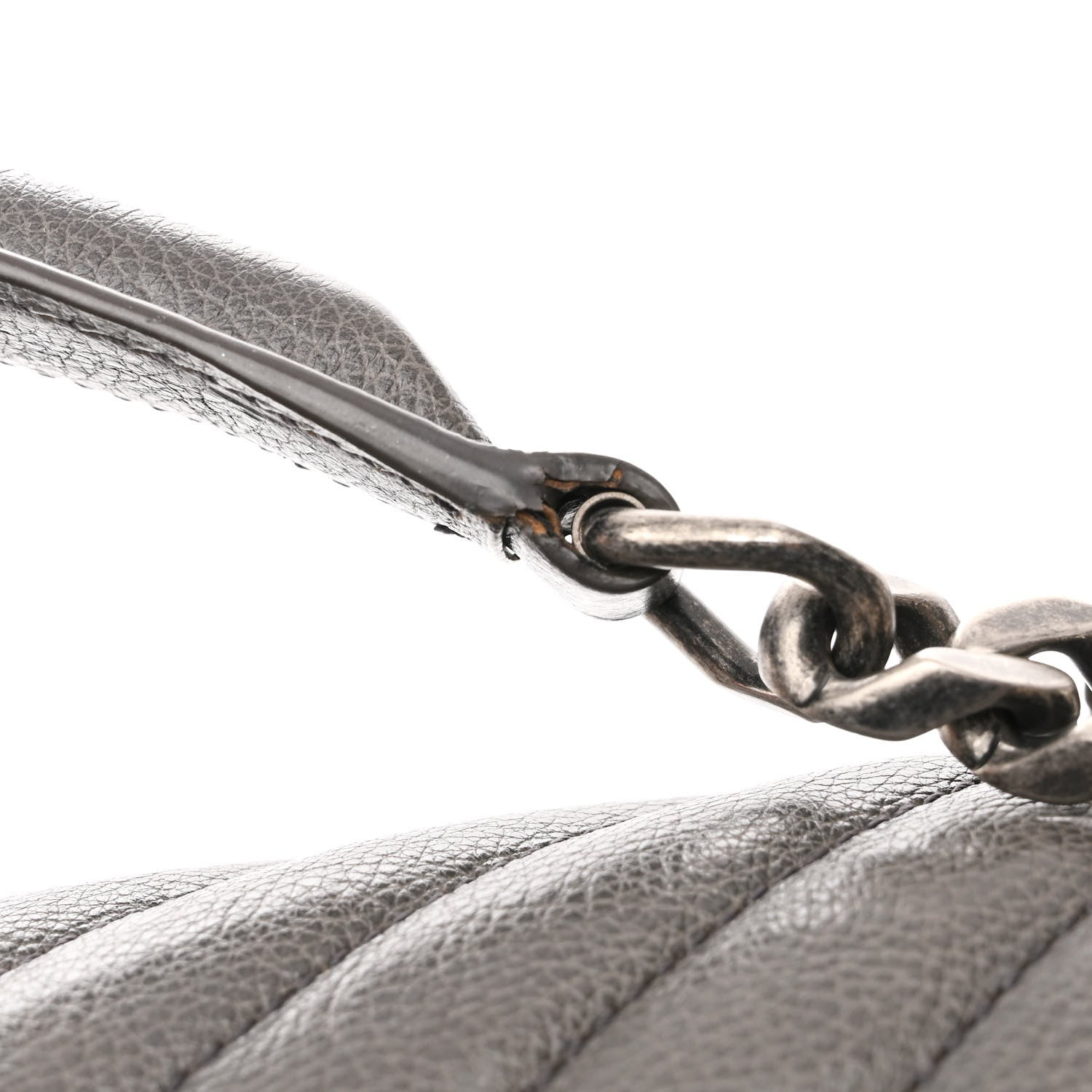 Saint Laurent Sheepskin Matelasse Chevron Monogram Large College Satchel Dark Anthracite 11 of 11