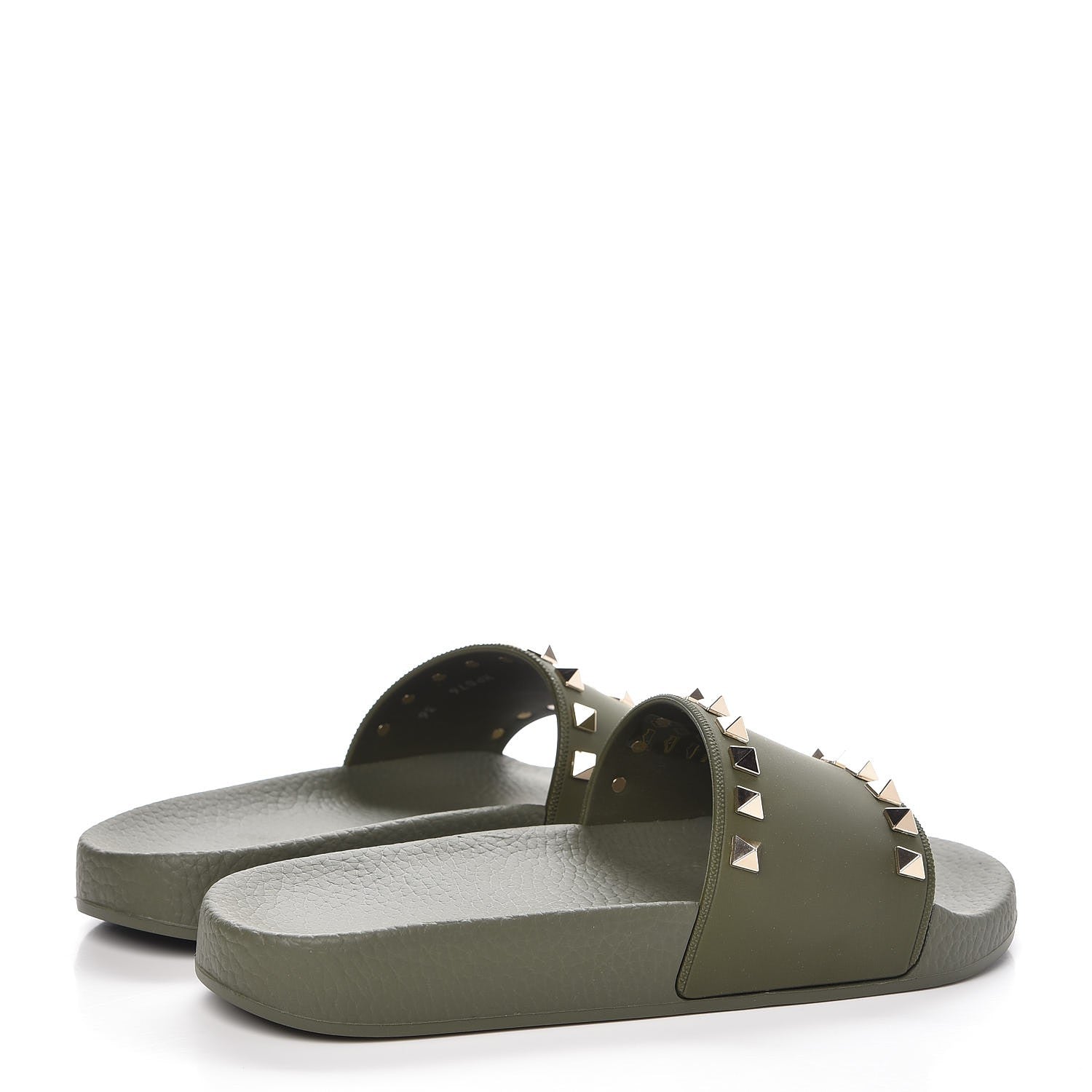 Valentino Garavani Rubber Rockstud Slide Sandals 36 Oasis 4 of 9
