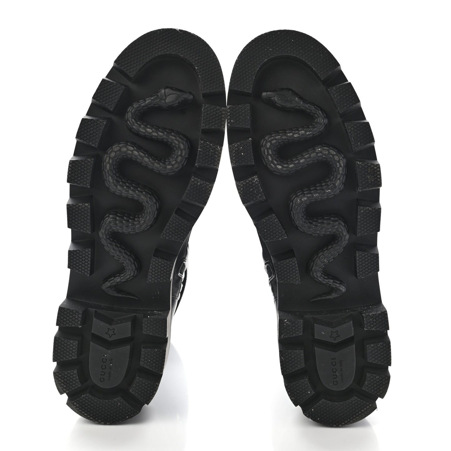 Nappa Frances GG Matelasse Platform Combat Boots 40 Black