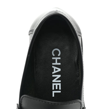 Chanel Calfskin CC Platform Loafers 35 Black 7 of 8