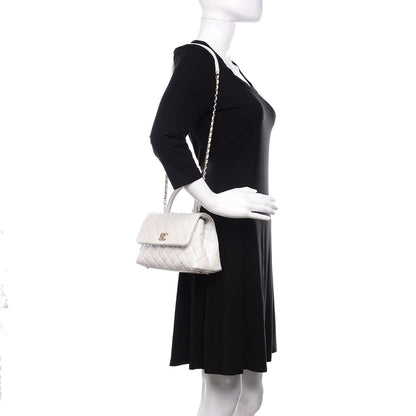 Chanel Iridescent Caviar Quilted Mini Coco Handle Flap White 2 of 11