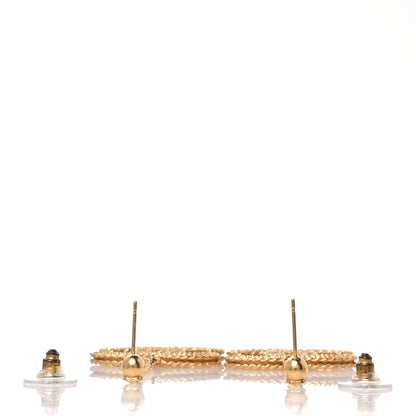 Chanel CC Drop Earrings Matte Gold 3 of 5