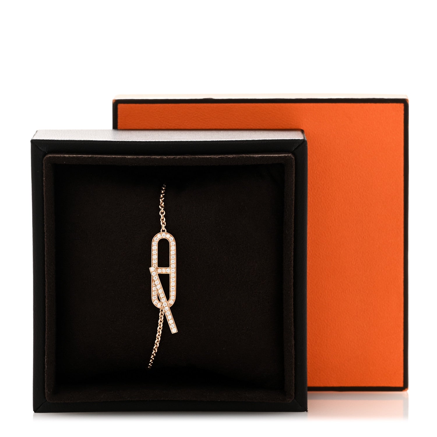 Hermes 18K Rose Gold Diamond PM Ever Chaine D'Ancre Bracelet SH 6 of 6