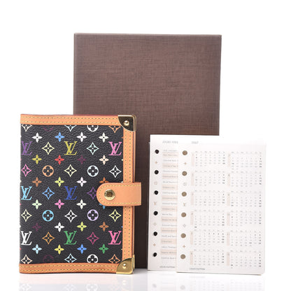 Louis Vuitton Monogram Multicolor Small Ring Agenda Cover Black 8 of 8