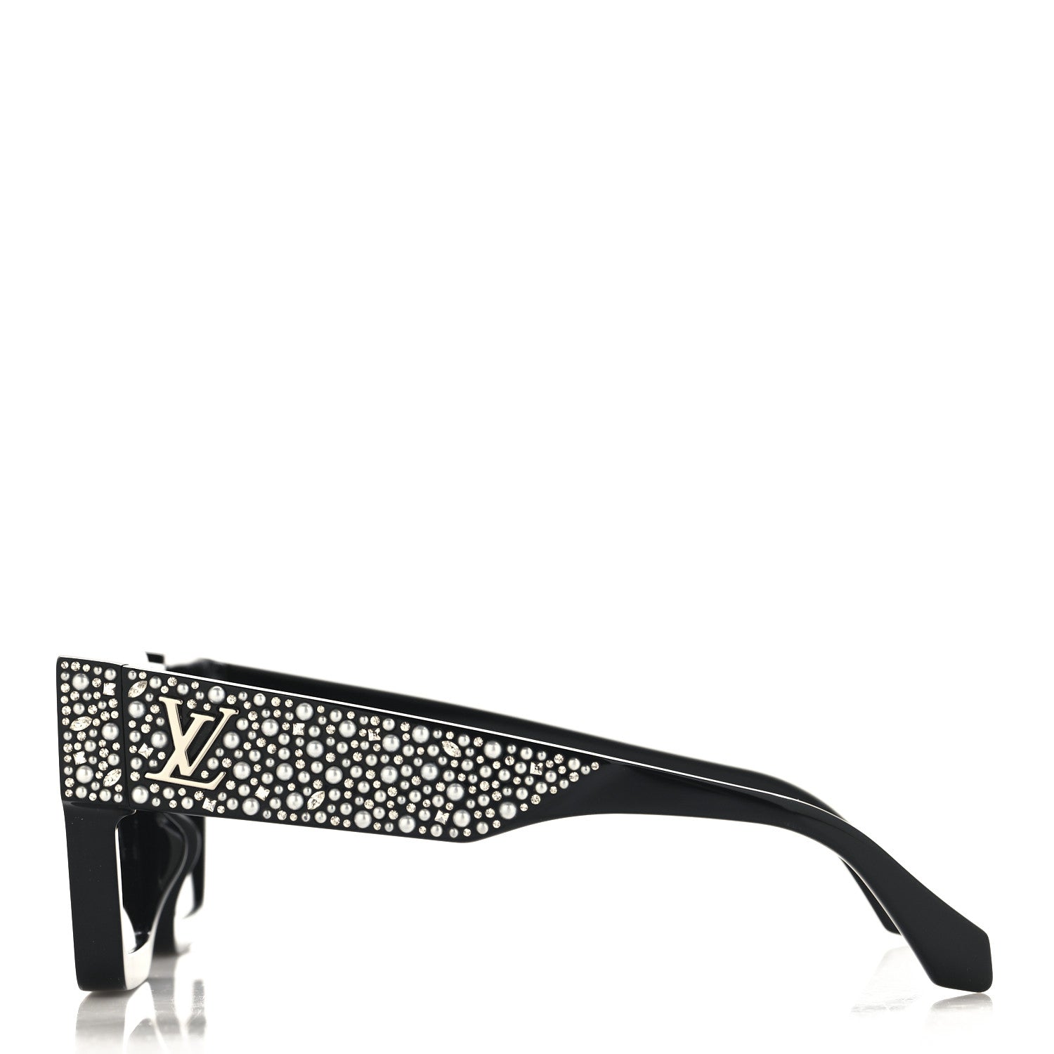 Louis Vuitton Acetate Swarovski Crystal Cyclone Sunglasses Z2433W Black 3 of 7