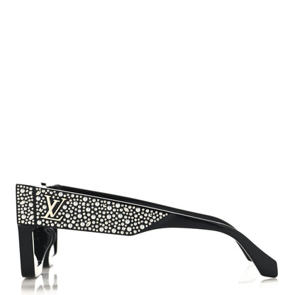 Louis Vuitton Acetate Swarovski Crystal Cyclone Sunglasses Z2433W Black 3 of 7