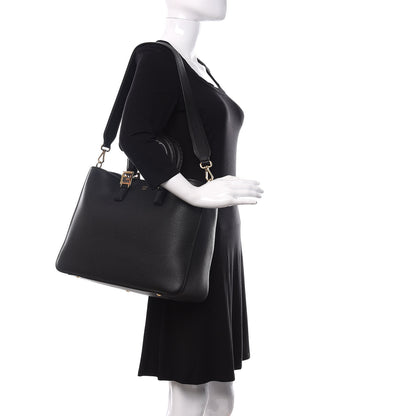 Fendi Cuoio Romano Selleria Medium FF Tote Black 2 of 10