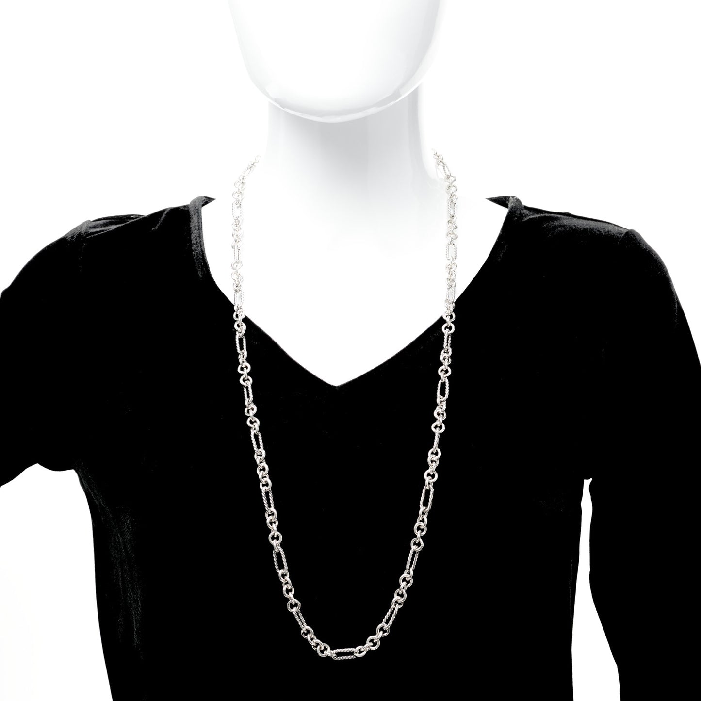 Sterling Silver 18K Yellow Gold Figaro Chain Link Necklace