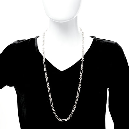 David Yurman Sterling Silver 18K Yellow Gold Figaro Chain Link Necklace 3 of 5