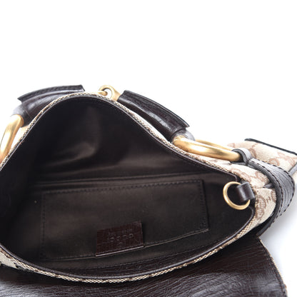 Gucci Monogram Horsebit Clutch Dark Brown 5 of 10