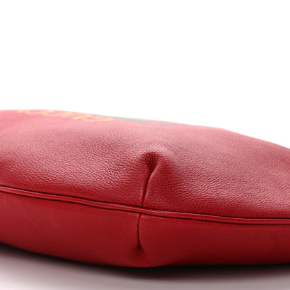Gucci Grained Calfskin Logo Half Moon Hobo Red 9 of 9