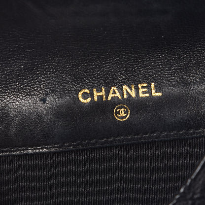 Chanel Lambskin Stitched Compact French Wallet Black 8 of 10