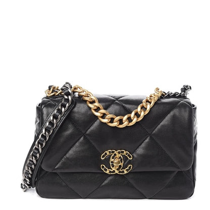 Chanel Goatskin Quilted Medium 19 Flap Black 1 of 11